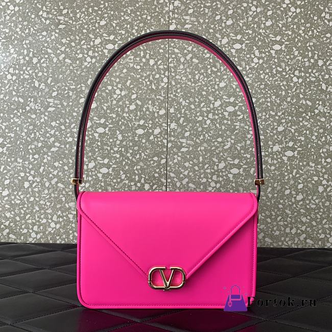 Fortok Valentino Garavani Letter Leather Shoulder Bag Pink 5080 24x15.5x7cm - 1