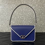 Fortok Valentino Garavani Letter Leather Shoulder Bag Blue 5080 24x15.5x7cm - 1
