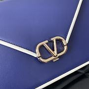 Fortok Valentino Garavani Letter Leather Shoulder Bag Blue 5080 24x15.5x7cm - 5