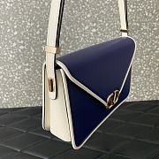 Fortok Valentino Garavani Letter Leather Shoulder Bag Blue 5080 24x15.5x7cm - 3