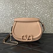 Fortok Valentino Garavani Logo-print Shoulder Bag Beige 8030 22x15x5cm - 1