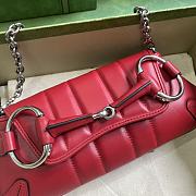 Fortok Gucci Horsebit Chain Shoulder Bag Red 27x11.5x5cm - 3