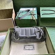 Fortok Gucci Horsebit Chain Shoulder Bag Grey 27x11.5x5cm - 1