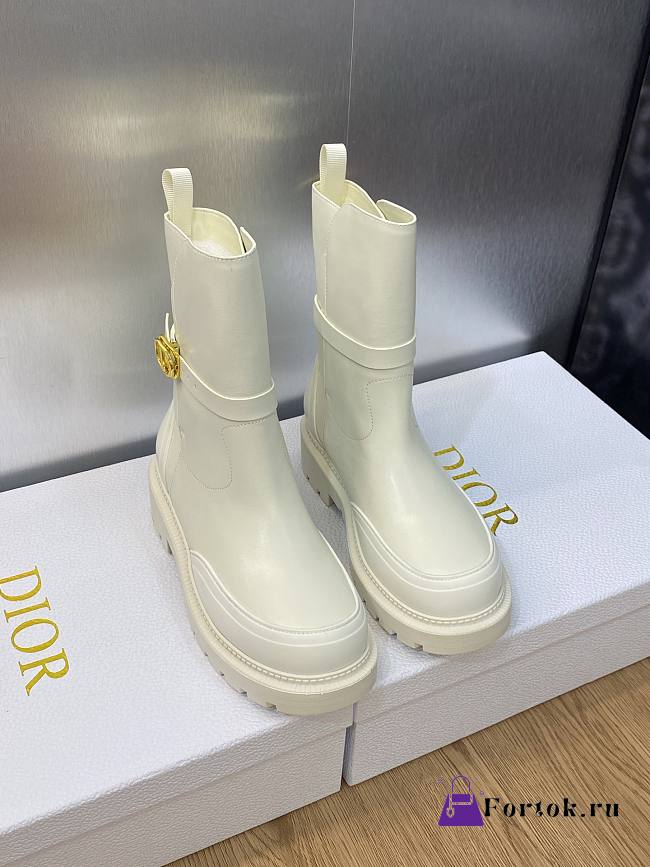 Fortok Dior Empriente Ankle Boots White - 1