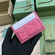 Fortok Gucci GG Matelassé Card Holder Pink 723790 10x7cm - 4