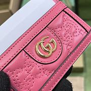Fortok Gucci GG Matelassé Card Holder Pink 723790 10x7cm - 3