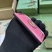 Fortok Gucci GG Matelassé Card Holder Pink 723790 10x7cm - 2
