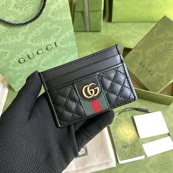 Fortok Gucci Ophidia Black Leather Card Holder 536454 10x7cm