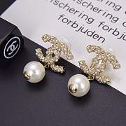 Fortok Chanel Metal, Glass Pearls, Resin & Diamantes Earrings - 2