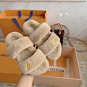 Fortok Louis Vuitton Sunset Comfort Fur Slippers Beige - 5