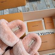 Fortok Louis Vuitton Sunset Comfort Fur Slippers Pink - 4