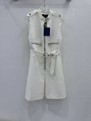 Fortok Louis Vuitton 23 Sleeveless Belt Dress White - 1