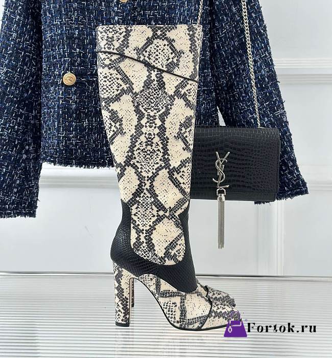 Fortok Gucci Classic Snake Print Boots - 1