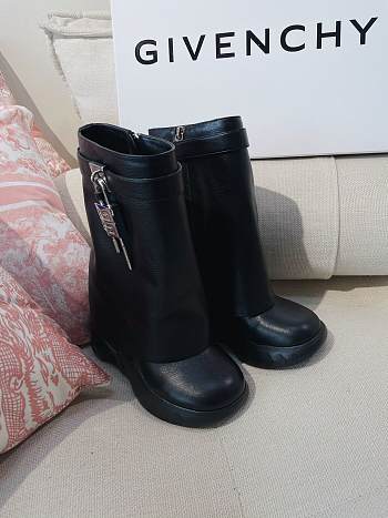 Fortok Givenchy Shark Lock Biker Boots Black