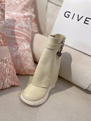 Fortok Givenchy Shark Lock Biker Boots Beige - 2