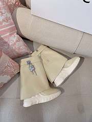 Fortok Givenchy Shark Lock Biker Boots Beige - 4