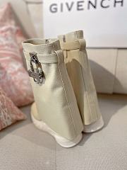 Fortok Givenchy Shark Lock Biker Boots Beige - 5