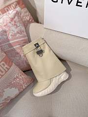 Fortok Givenchy Shark Lock Biker Boots Beige - 6