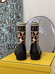 Fortok Fendi Stretch Fabric Rockoko Combat Boots  - 6