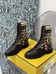 Fortok Fendi Stretch Fabric Rockoko Combat Boots  - 4