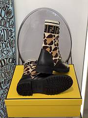 Fortok Fendi Stretch Fabric Rockoko Combat Boots  - 5