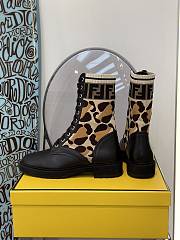 Fortok Fendi Stretch Fabric Rockoko Combat Boots  - 3