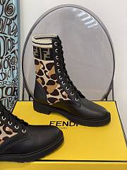 Fortok Fendi Stretch Fabric Rockoko Combat Boots  - 2