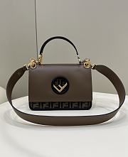 Fortok Fendi Kan I F Leather Bag in Brown 26cm - 1