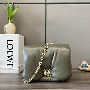 Fortok Loewe Dark Khaki Green Goya Puffer Shoulder Bag 062768 23x13x6cm - 1