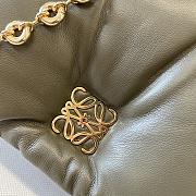 Fortok Loewe Dark Khaki Green Goya Puffer Shoulder Bag 062768 23x13x6cm - 2