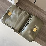 Fortok Loewe Dark Khaki Green Goya Puffer Shoulder Bag 062768 23x13x6cm - 3