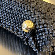 Fortok Bottega Veneta Tosca Intreccio Leather Shoulder Bag Black 27x18x8cm - 2