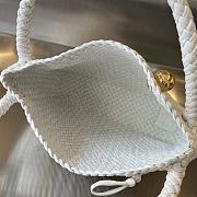 Fortok Bottega Veneta Tosca Intreccio Leather Shoulder Bag White 27x18x8cm - 5