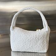 Fortok Bottega Veneta Tosca Intreccio Leather Shoulder Bag White 27x18x8cm - 4