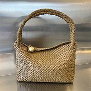 Fortok Bottega Veneta Tosca Intreccio Leather Shoulder Bag Brown 27x18x8cm - 1