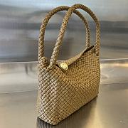 Fortok Bottega Veneta Tosca Intreccio Leather Shoulder Bag Brown 27x18x8cm - 5