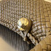 Fortok Bottega Veneta Tosca Intreccio Leather Shoulder Bag Brown 27x18x8cm - 2
