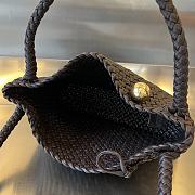 Fortok Bottega Veneta Tosca Intreccio Leather Shoulder Bag Dark Brown 27x18x8cm - 6