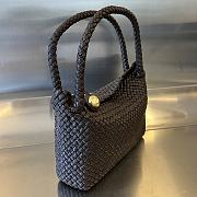 Fortok Bottega Veneta Tosca Intreccio Leather Shoulder Bag Dark Brown 27x18x8cm - 5