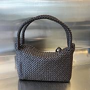 Fortok Bottega Veneta Tosca Intreccio Leather Shoulder Bag Dark Brown 27x18x8cm - 3
