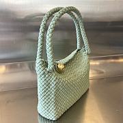 Fortok Bottega Veneta Tosca Intreccio Leather Shoulder Bag Light Green 27x18x8cm - 5