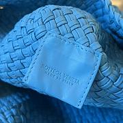 Fortok Bottega Veneta Tosca Intreccio Leather Shoulder Bag Blue 27x18x8cm - 2