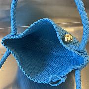 Fortok Bottega Veneta Tosca Intreccio Leather Shoulder Bag Blue 27x18x8cm - 3