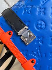 Fortok Louis Vuitton Side Trunk Petite Malle Bag Blue M46358 21x14x6cm - 4