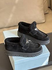 Fortok Prada Suede Loafer Booties Black - 4