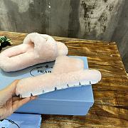 Fortok Prada Shearling Slipper Sandals Pink - 5