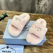 Fortok Prada Shearling Slipper Sandals Pink - 2