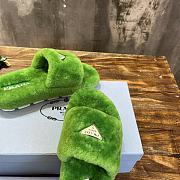 Fortok Prada Shearling Slipper Sandals Green - 3