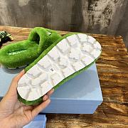 Fortok Prada Shearling Slipper Sandals Green - 2