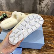 Fortok Prada Shearling Slipper Sandals White - 3